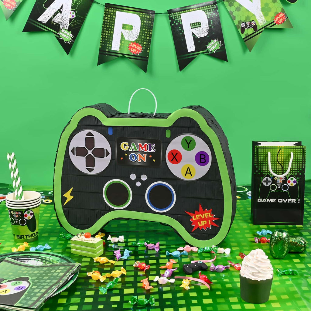 WERNNSAI Video Game Controller Pinata – Party Bundle with Blindfold & Bat (15.7 in x 12.2 in x 3.1 in)