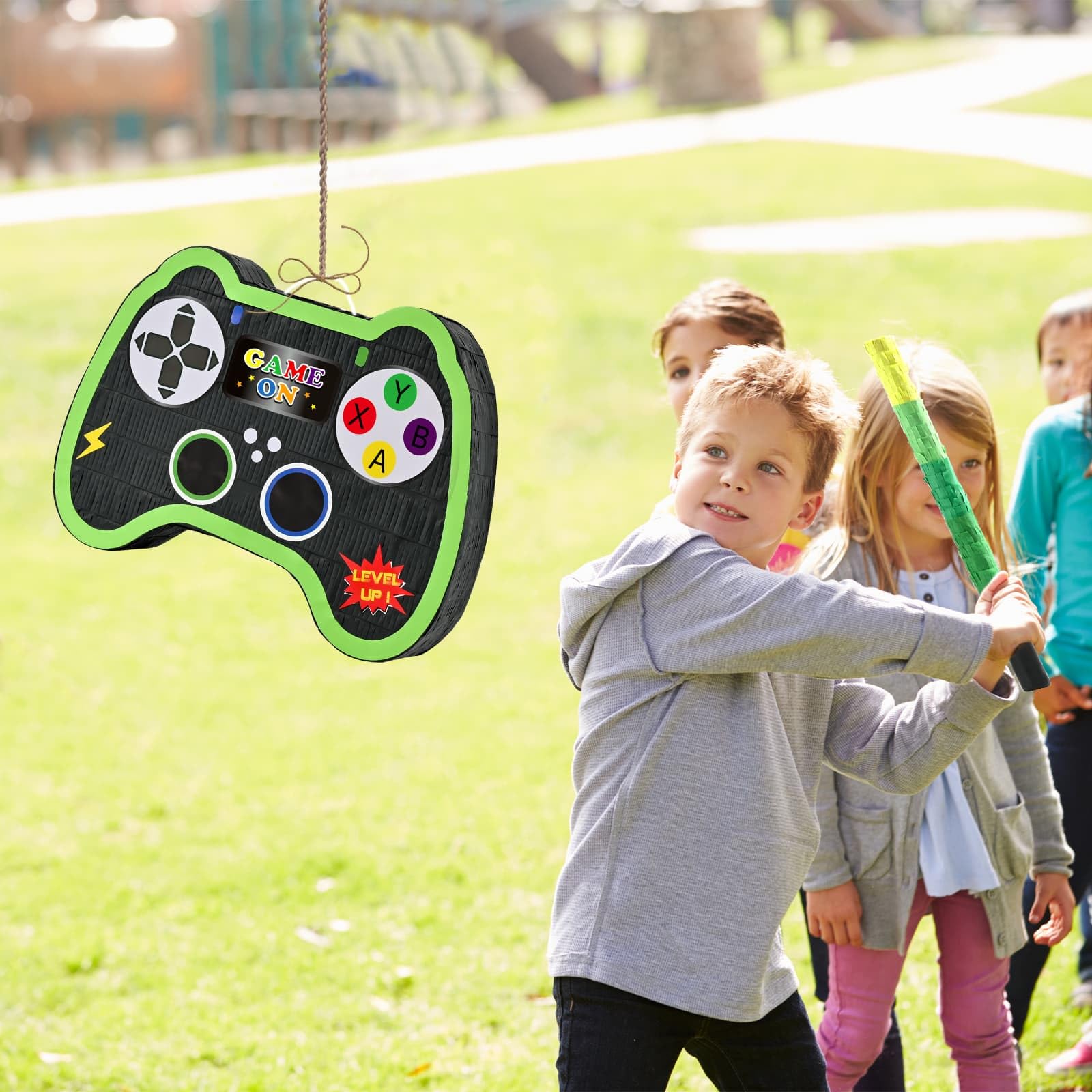 WERNNSAI Video Game Controller Pinata – Party Bundle with Blindfold & Bat (15.7 in x 12.2 in x 3.1 in)