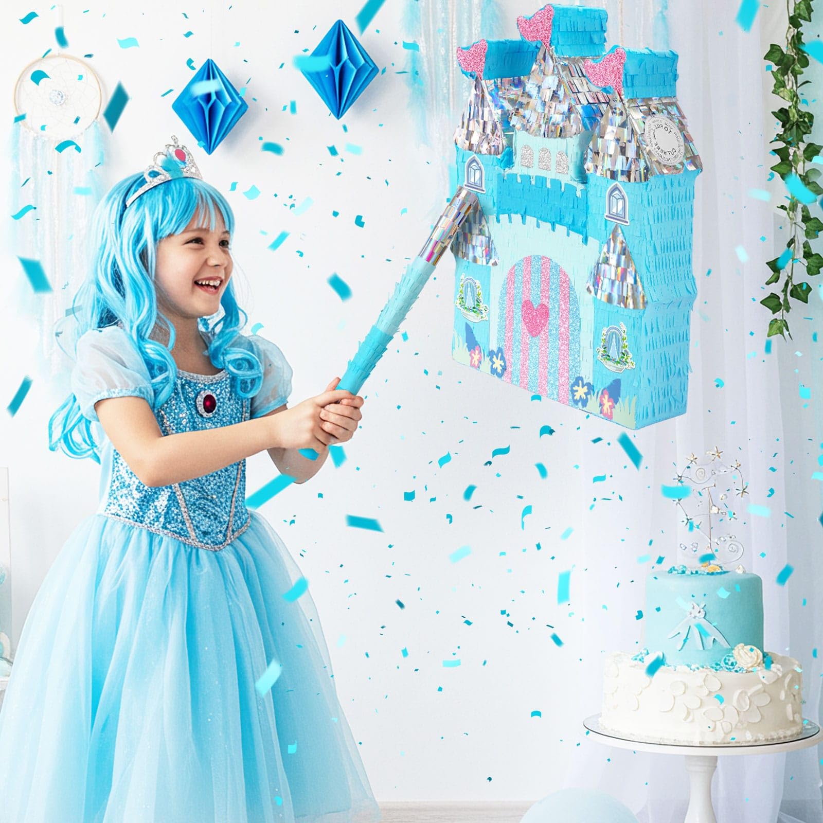 WERNNSAI Princess Castle Pinata – Ice Castle Pinata for Winter Parties