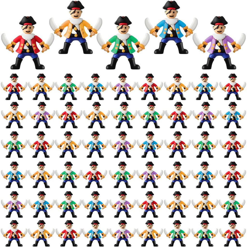 Wesiti 100 Pcs Mini Pirate Figurines – Colorful Party Favors & Cake Toppers