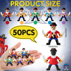Wesiti 100 Pcs Mini Pirate Figurines – Colorful Party Favors & Cake Toppers