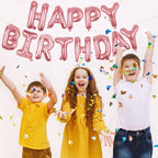 WESTGO Happy Birthday Banner Rose Gold 16-Inch Mylar Foil Letters | Reusable Party Decor