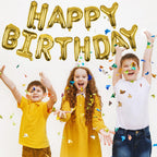 WESTGO Gold Happy Birthday Balloons Banner 16-Inch Mylar Foil Letters – Reusable Party Decor