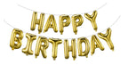 WESTGO Gold Happy Birthday Balloons Banner 16-Inch Mylar Foil Letters – Reusable Party Decor