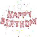 WESTGO Happy Birthday Banner Rose Gold 16-Inch Mylar Foil Letters | Reusable Party Decor