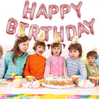 WESTGO Happy Birthday Banner Rose Gold 16-Inch Mylar Foil Letters | Reusable Party Decor
