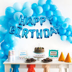 WESTGO Happy Birthday Banner Blue 16-Inch Mylar Foil Letters – Reusable Party Decor