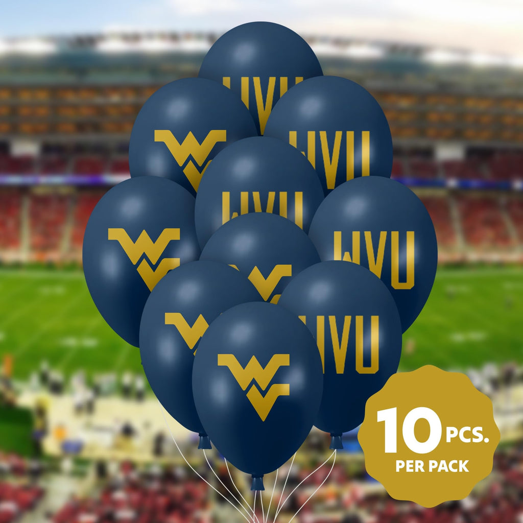 Westrick West Virginia Mountaineers Balloons – 11inch Latex, 10 Pack, Official Licensed