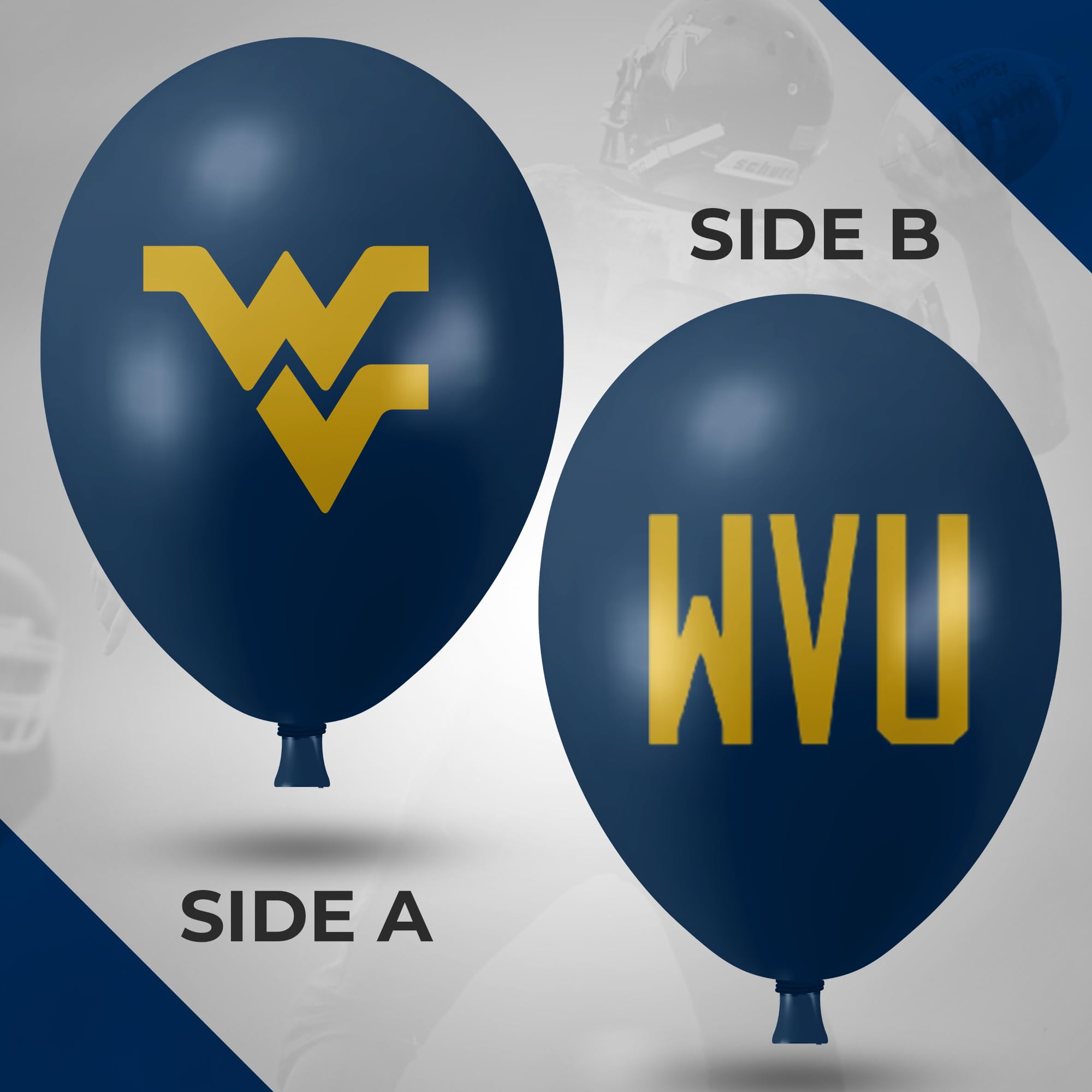 Westrick West Virginia Mountaineers Balloons – 11inch Latex, 10 Pack, Official Licensed