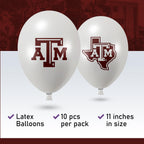 Westrick Texas A&M Aggies 11-inch Balloons - 10 Pack, Official Licensed