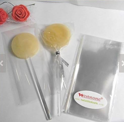 Weststone 25pcs Flat Clear Cake Topper Sticks – 6in, 4mm Thick, Transparent Acrylic