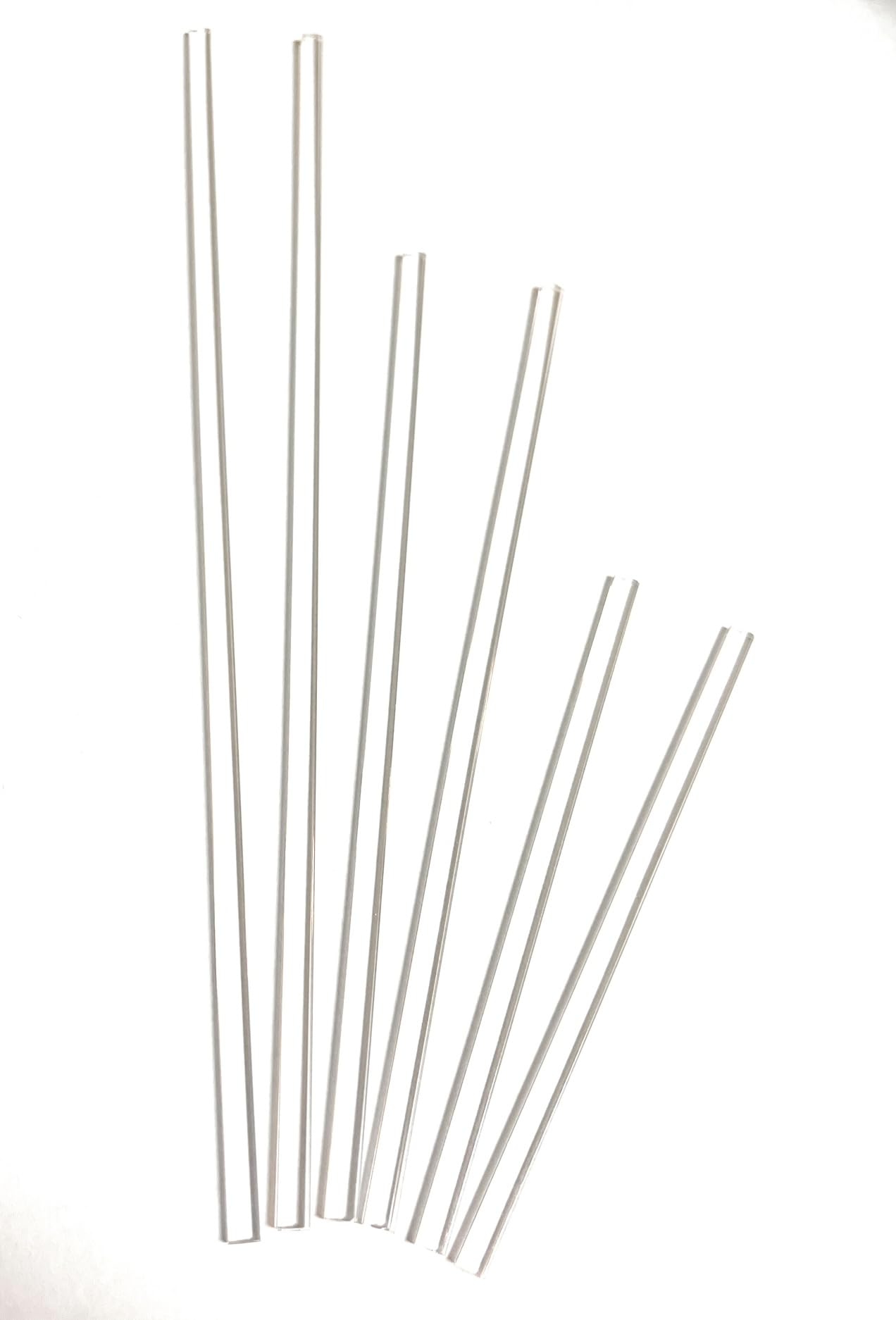 Weststone 25pcs Flat Clear Cake Topper Sticks – 6in, 4mm Thick, Transparent Acrylic