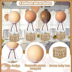 Wettarn 6-Set Brown Bear Tulle Centerpieces – 24" Balloons, White Tulle, Stands & Boxes