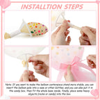 Wettarn 12 Set Tutu Tulle Balloons Centerpieces – Pink Polka Dot Baby Shower Kit