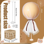 Wettarn 6-Set Brown Bear Tulle Centerpieces – 24" Balloons, White Tulle, Stands & Boxes