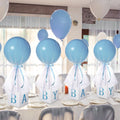 Wettarn 4-Piece Blue Boy Baby Shower Centerpieces – 24-Inch Tulle Balloons with Letter Boxes & Stands