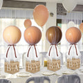Wettarn 6-Set Brown Bear Tulle Centerpieces – 24" Balloons, White Tulle, Stands & Boxes