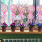 Wettarn 12 Set Tutu Tulle Balloons Centerpieces – Pink Polka Dot Baby Shower Kit