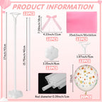 Wettarn 12 Set Tutu Tulle Balloons Centerpieces – Pink Polka Dot Baby Shower Kit