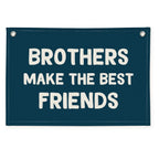 Wheatwin Best Friends Banner – Navy Linen Wall Decor for Boys’ Room, 20x30