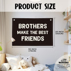 Wheatwin Brothers Make The Best Friends Banner – Black Linen Nursery Decor 20x30