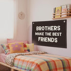 Wheatwin Brothers Make The Best Friends Banner – Black Linen Nursery Decor 20x30