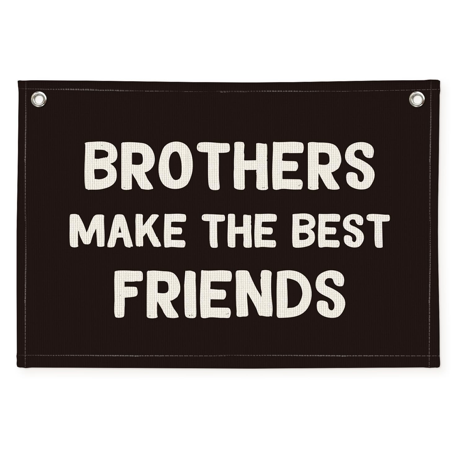 Wheatwin Brothers Make The Best Friends Banner – Black Linen Nursery Decor 20x30