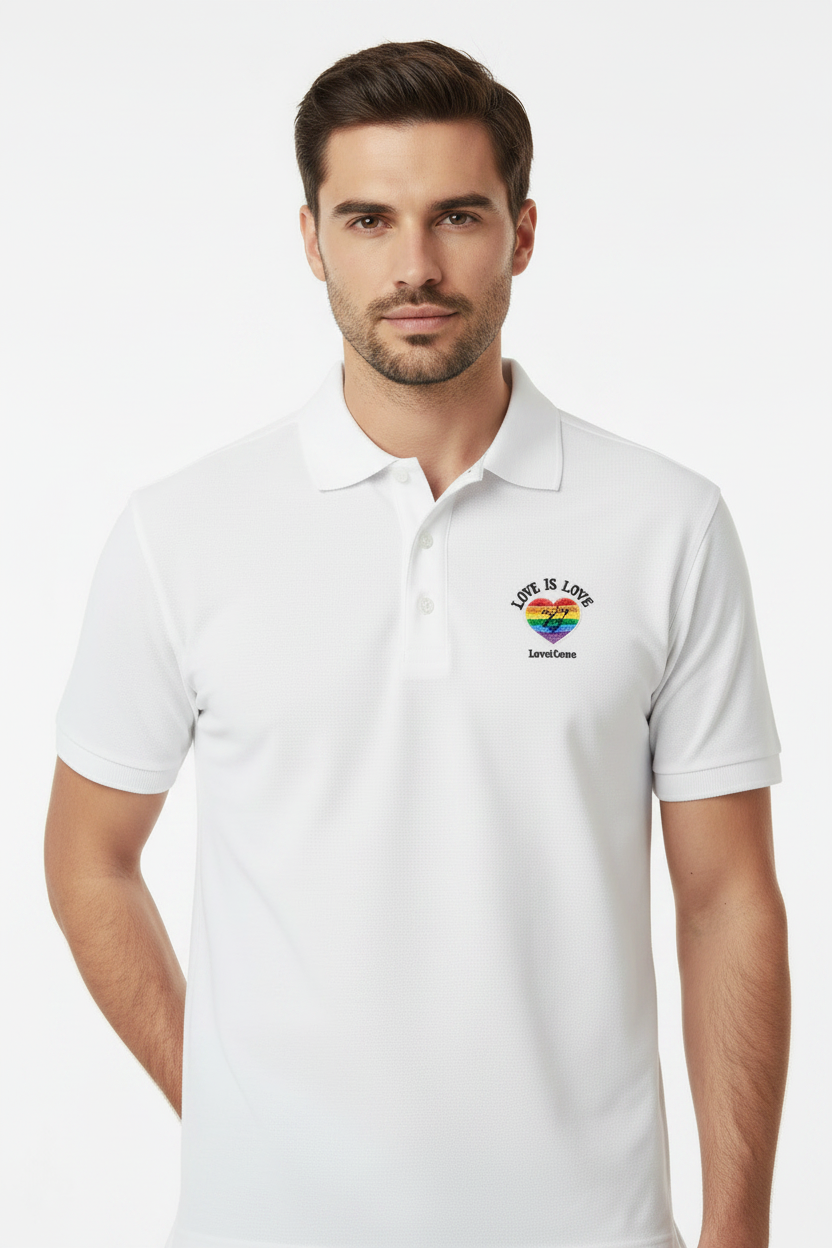 MEHZO LOVE IS LOVE Men’s Polo Shirt | Sport-Tek ST650