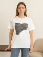 Denim Bra Patch T-Shirt Top