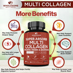 Wholesome Wellness Multi-Collagen Pills – 5 Types I-V, Organic Herbs