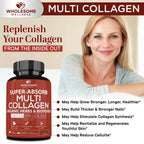 Wholesome Wellness Multi-Collagen Pills – 5 Types I-V, Organic Herbs