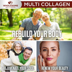 Wholesome Wellness Multi-Collagen Pills – 5 Types I-V, Organic Herbs