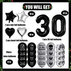 WHYMEO 30th Birthday Decorations Pack – Death to My 20s Party Kit with Banner, Sash, Balloons & Toppers