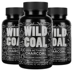 Wild Foods Activated Charcoal Capsules | 100% Organic Coconut Shells | USA Made & Lab Tested Detox Pills (Three Bottles - 120 Capsules)
