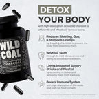 Wild Foods Activated Charcoal Capsules | 100% Organic Coconut Shells | USA Made & Lab Tested Detox Pills (Three Bottles - 120 Capsules)