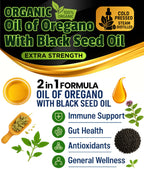 SUPERIOR FULVIC HUMIC X935 – Oil of Oregano with Black Seed Oil Drops, 400 Servings, 2-in-1 Organic Liquid