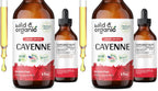 Wild & Organic Cayenne Pepper Tincture - Digestive Support, 4 oz x 2 - Vegan, Alcohol-Free