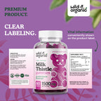 Wild & Organic Milk Thistle Gummies – Liver Detox 1500mg | 60 Vegan Chews (Pack of 2)
