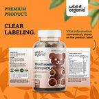Wild & Organic Mushroom Gummies – 10-Mushroom Complex, Immune & Brain Support (60 Count Pack of 2)