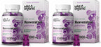 Wild & Organic Resveratrol Gummies 1000mg | Trans-Resveratrol for Antioxidant, Brain & Immune Support (Pack of 2)