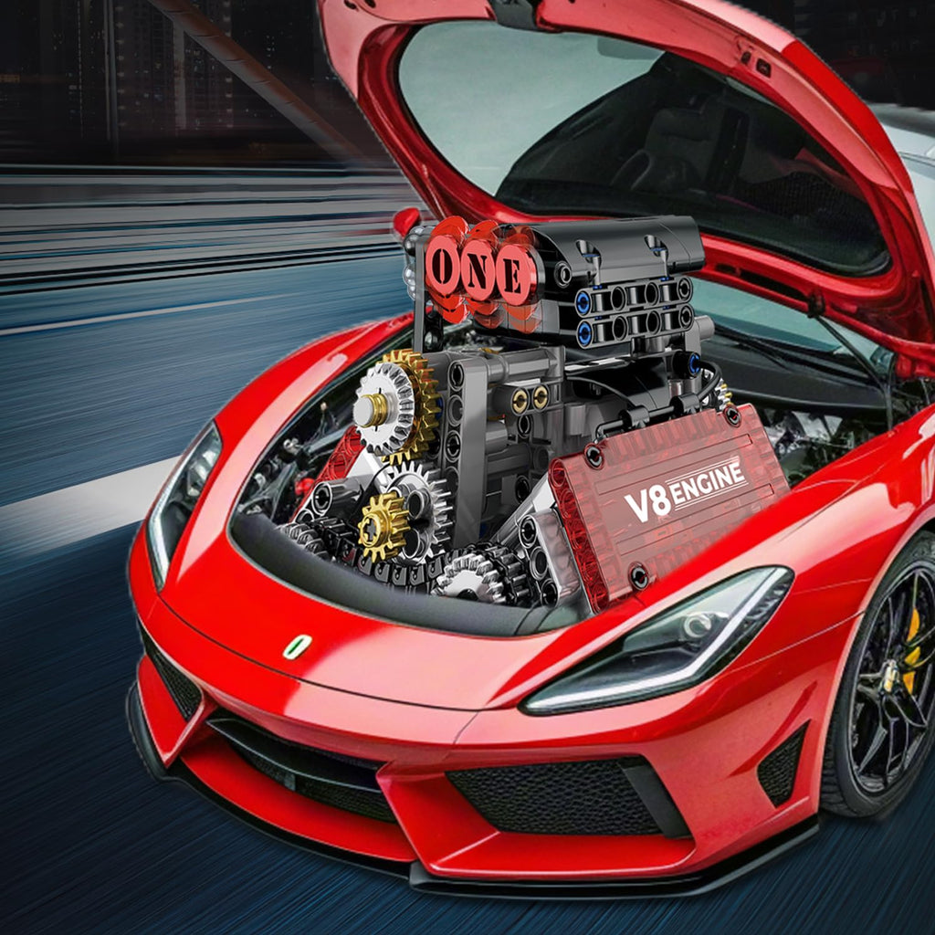 WINGIFT V8 Engine Building Set – 8-Cylinder STEM Model Kit That Runs