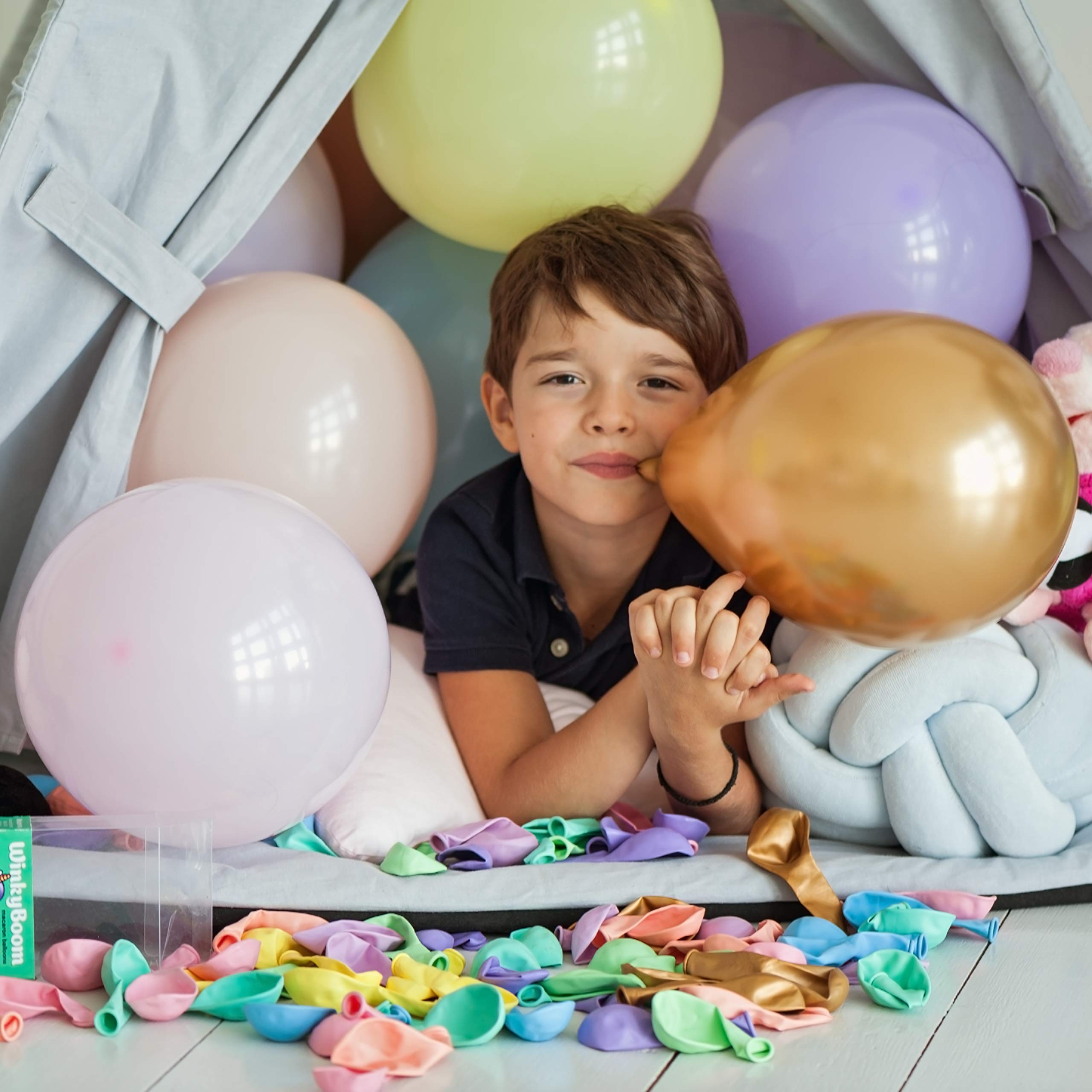WinkyBoom Pastel Balloons - 12in, 101-Piece Set for Unicorn Birthday & Rainbow Parties