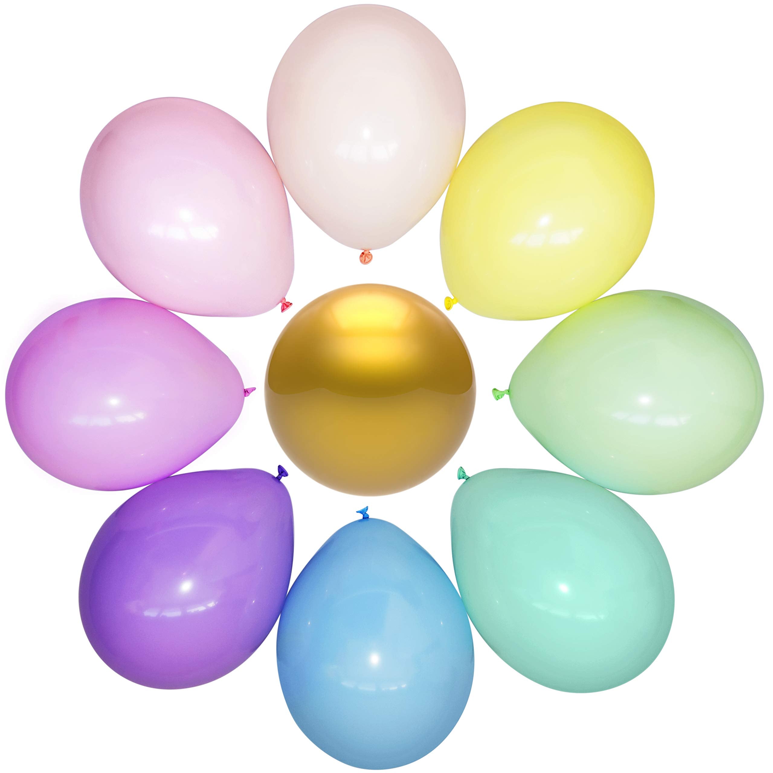 WinkyBoom Pastel Balloons - 12in, 101-Piece Set for Unicorn Birthday & Rainbow Parties