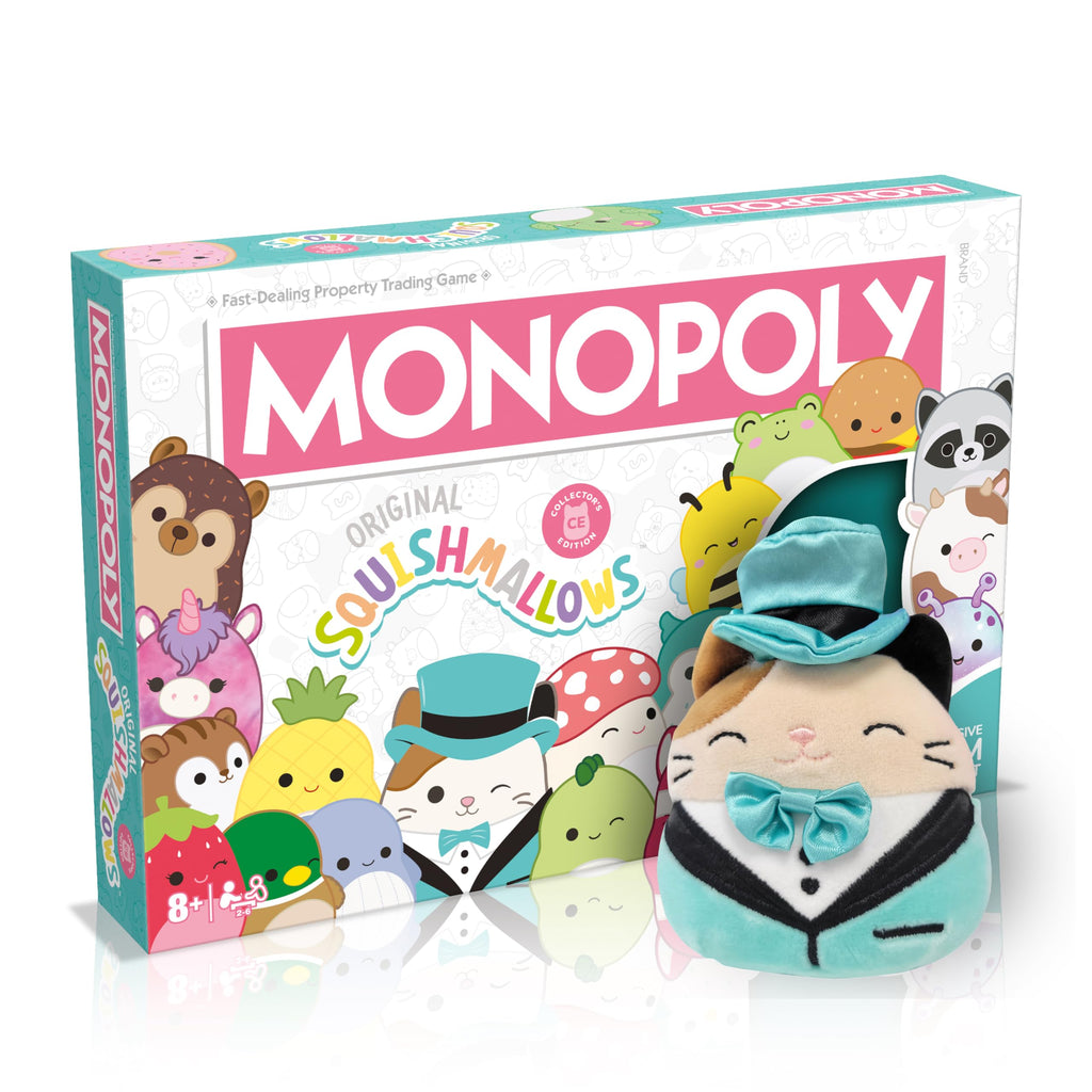 Winning Moves Monopoly Squishmallows Collector’s Edition with Cam Cat Plush – 2–6 Players