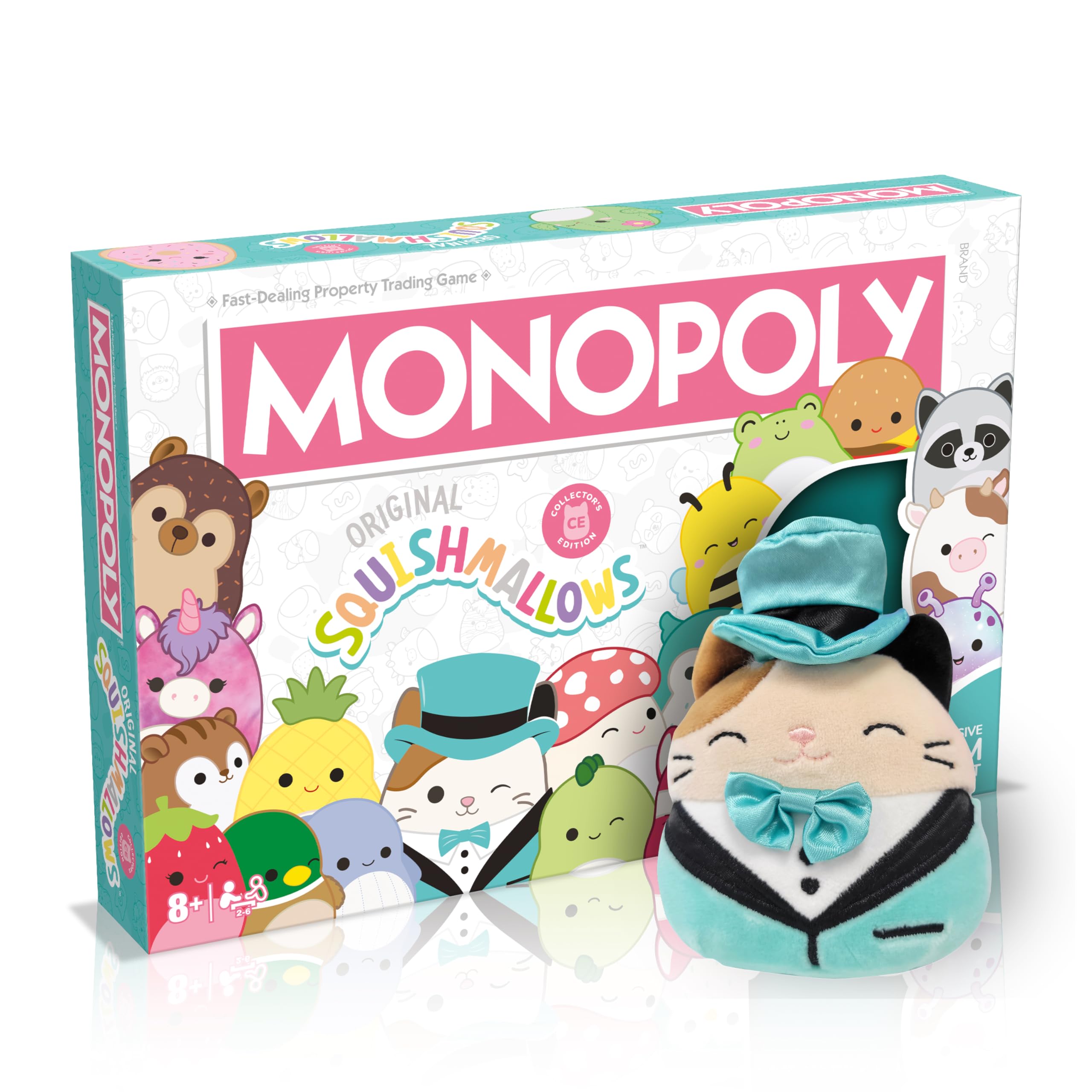 Winning Moves Monopoly Squishmallows Collector’s Edition with Cam Cat Plush – 2–6 Players