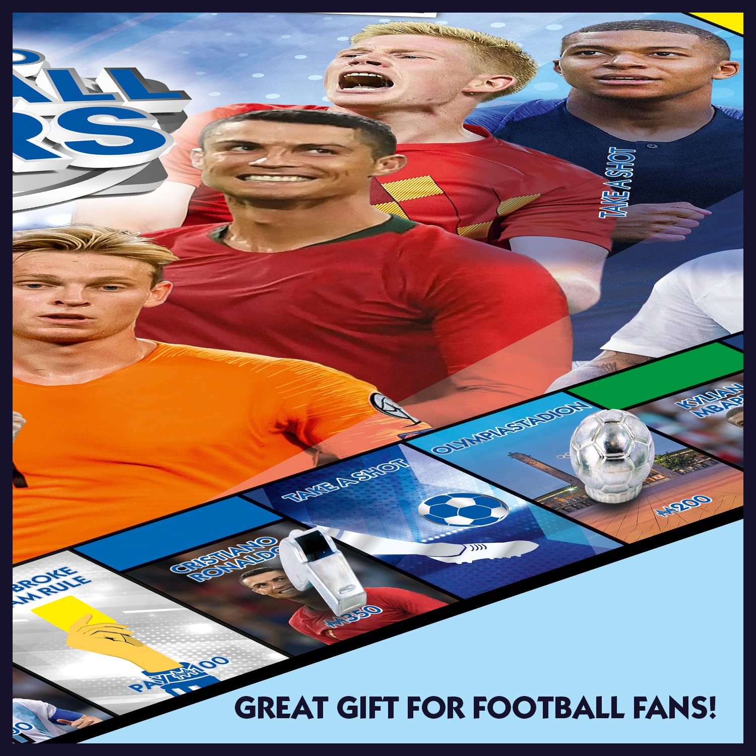 Winning Moves World Football Stars Monopoly – Ronaldo, Messi, Kane & Salah | Ages 8+