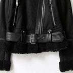 Women's Faux Suede Winter Jacket – Lamb Wool-Lined Warm Coat