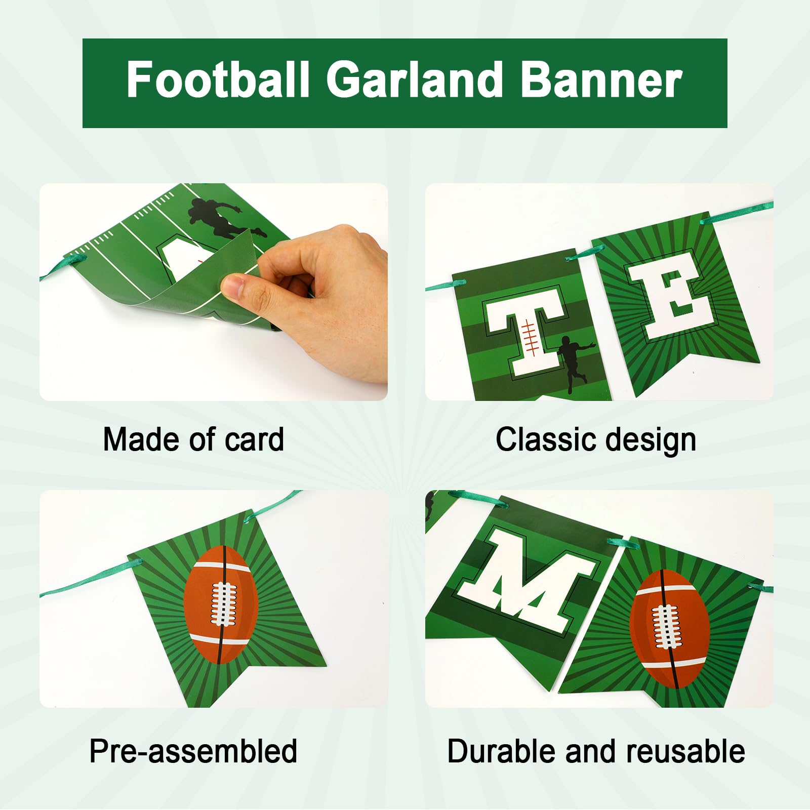 Wiooffen Football Porch Sign Banners – Welcome Door Banner for Game Time & Parties