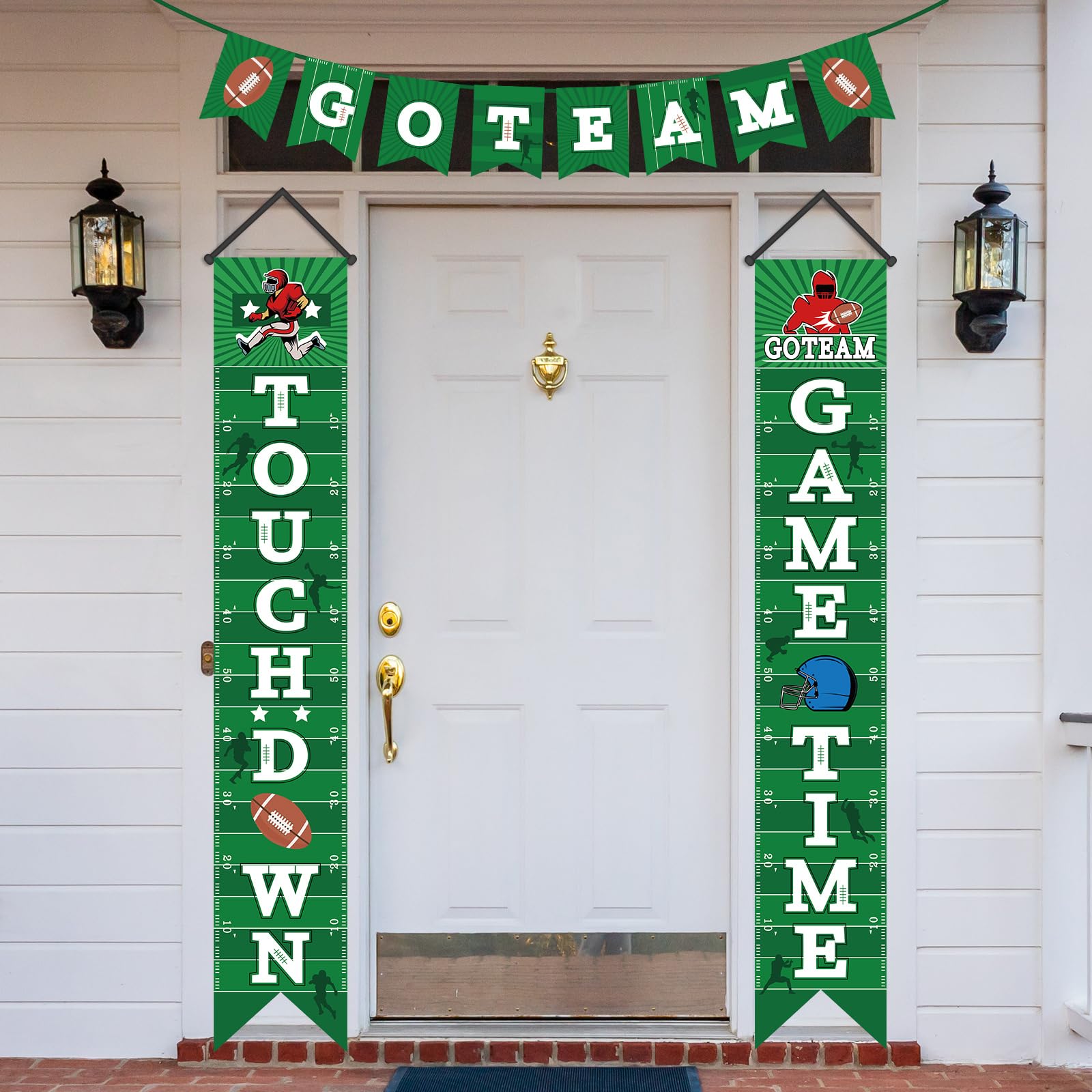 Wiooffen Football Porch Sign Banners – Welcome Door Banner for Game Time & Parties