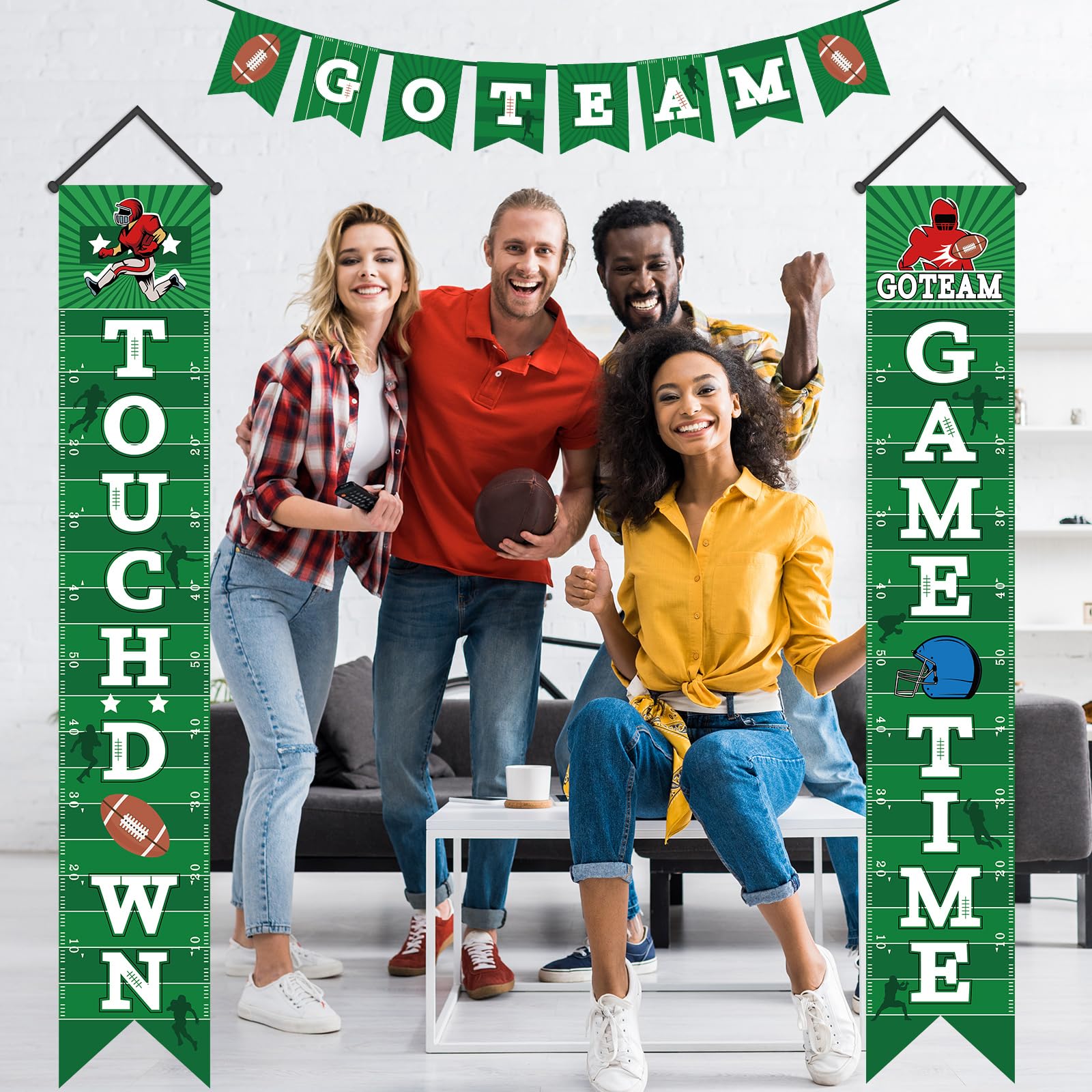 Wiooffen Football Porch Sign Banners – Welcome Door Banner for Game Time & Parties